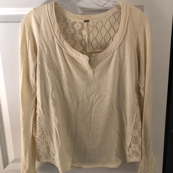 Free people cream lace back top - Picture 2 of 4